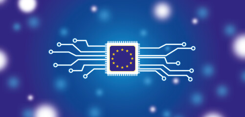 Chip mit dem Symbol für Europa (EU)