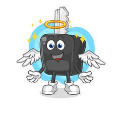 car key angel with wings vector. cartoon character