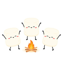 Marshmallow cartoon. marshmallow character design. Marshmallow vector.