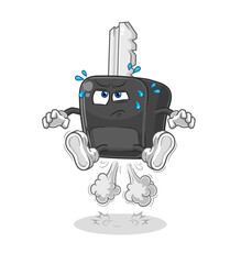 car key fart jumping illustration. character vector