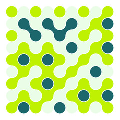 Multicolor truchet tiling connections illustration