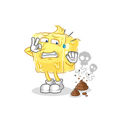 butter with stinky waste illustration. character vector