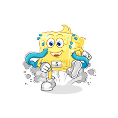 butter runner character. cartoon mascot vector