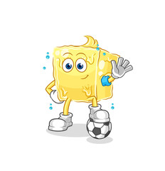 butter playing soccer illustration. character vector