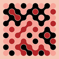 Multicolor truchet tiling connections illustration