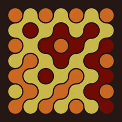 Multicolor truchet tiling connections illustration