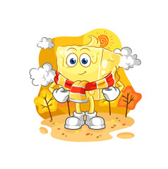 Obraz na płótnie Canvas butter in the autumn. cartoon mascot vector
