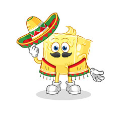 Fototapeta premium butter Mexican culture and flag. cartoon mascot vector