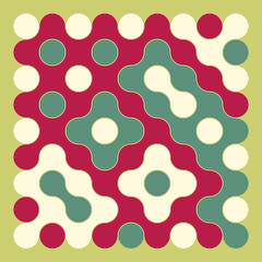 Multicolor truchet tiling connections illustration