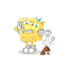 sponge with stinky waste illustration. character vector