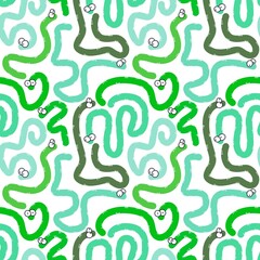 Cartoon seamless worms pattern for kids and gifts and wrapping paper and clothes and fabrics and notebooks