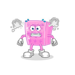 mattress very angry mascot. cartoon vector