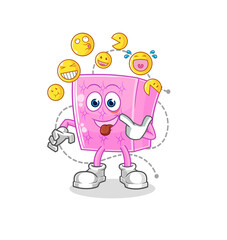 mattress laugh and mock character. cartoon mascot vector