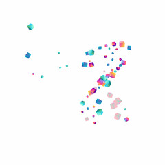 Gradient Box Vector White Background. Bright 3d