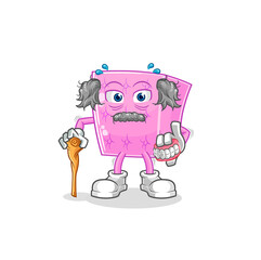 mattress white haired old man. character vector