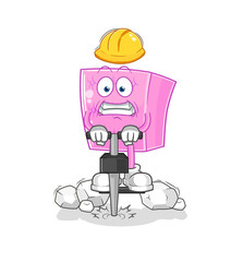 mattress drill the ground cartoon character vector