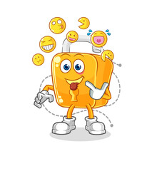 padlock laugh and mock character. cartoon mascot vector