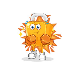 padlock boxer character. cartoon mascot vector