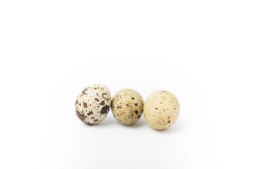 Quail eggs isolated on white background.Organic food.