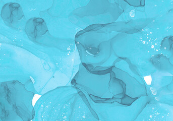 Alcohol ink blue background. High Resolution watercolor texture