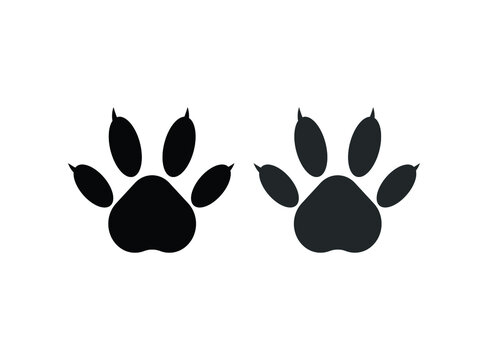 Paw icon illustration, vector animal sign symbol