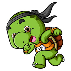 The runner turtle is running in a competition to win