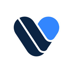 Affection heart or symbol love icon