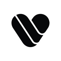 Affection heart or symbol love icon