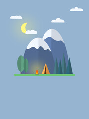 camping in the mountains