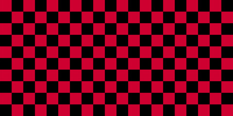 Checkerboard pattern for wallpaper. Abstract illustration of with black and red square cells. Op art pattern checkered textures.