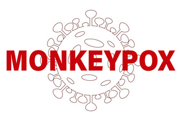 Contour icon of the monkey pox sign. The concept of the smallpox virus. Vector illustration