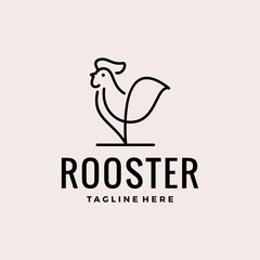 minimalist rooster logo design vector illustration