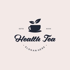 Health tea logo design vector illustration