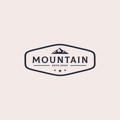 Mountain badge logo design vector illustration