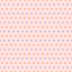pattern with dots, pink and blue dots on pink background, sweet color of polka dots