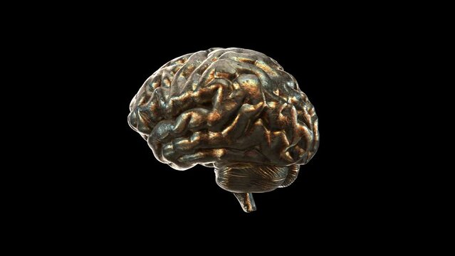 Abstract Human brain with Rainbow Reflections Looped Animation