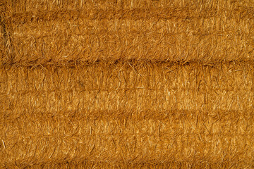 Agriculture farm and farming symbol of harvest time with dry grass (hay), hay pile of dried grass hay straw.