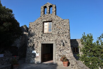 Fototapeta na wymiar Ischia - Facciata della Chiesa della Madonna della Libera al Castello Aragonese
