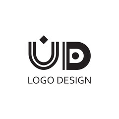 creative letter ud monogram for logo design template