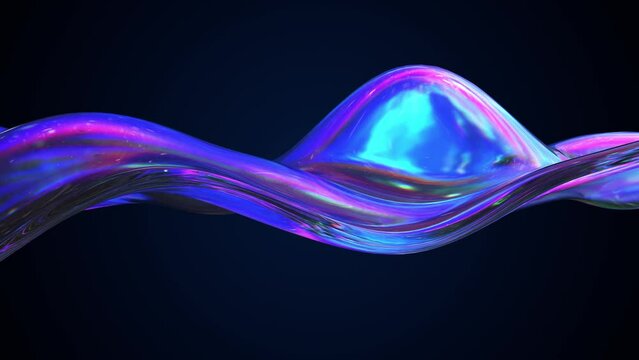 Abstract Glass Shape with rainbow reflections Looped Animation.