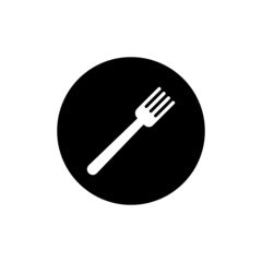 Fork icon in black round