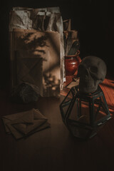 Fototapeta na wymiar Skull on the table