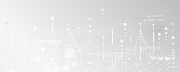 Grey white Abstract technology background, Hi tech digital connect, communication, high technology concept