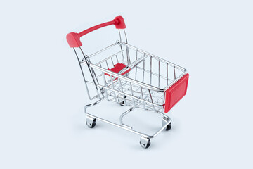Shopping trolley cart isolated on white background. Empty Shopping Cart