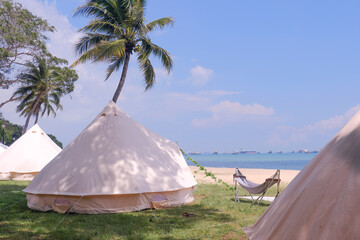 Large family camping tents for rent along East Coast Park in Singapore. Glamping is a popular...