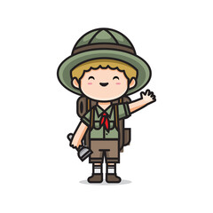 cute man scout vector