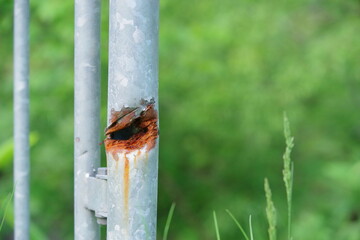 鉄柵の亀裂