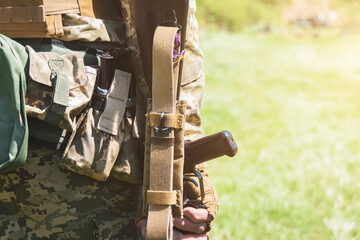 Ukrainian soldier with a weapon in his hands