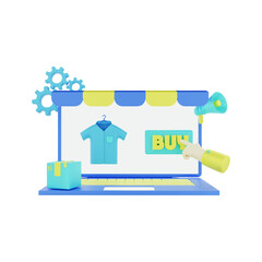 3d rendering e commerce buying fashion products