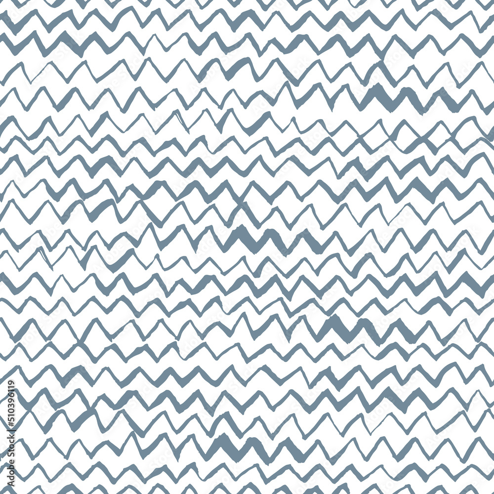 Poster Seamless abstract pattern with hand drawn zig zag